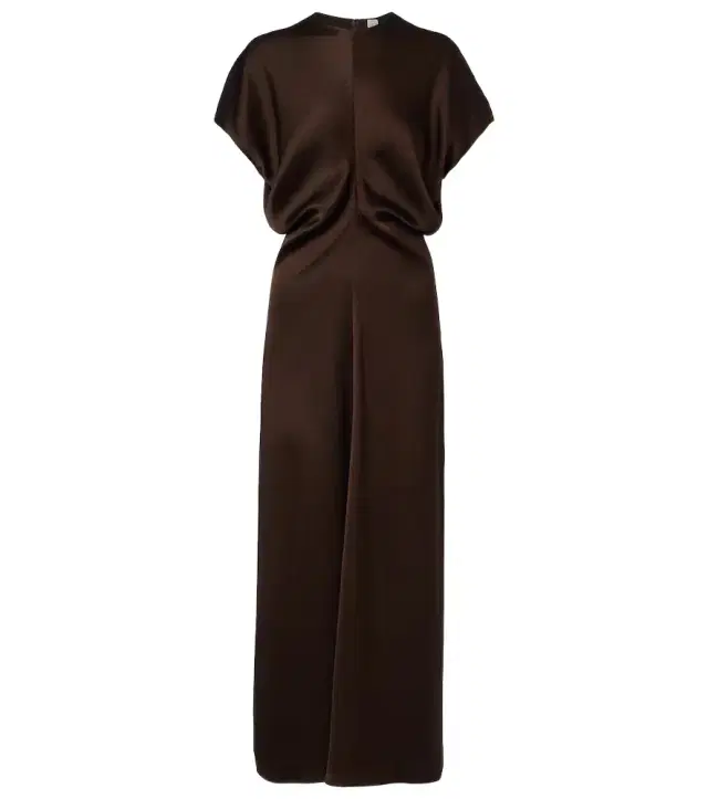 Draped satin maxi dress