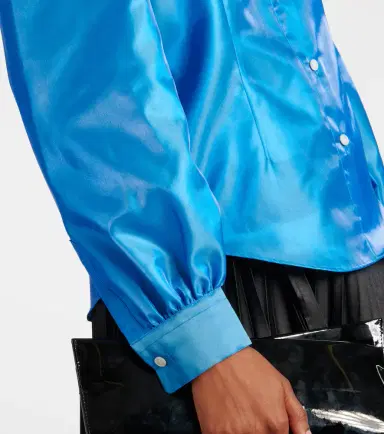 Noir Kei Ninomiya Bow-detail satin blouse | Thumbnail 4