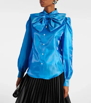 Noir Kei Ninomiya Bow-detail satin blouse | Thumbnail 5