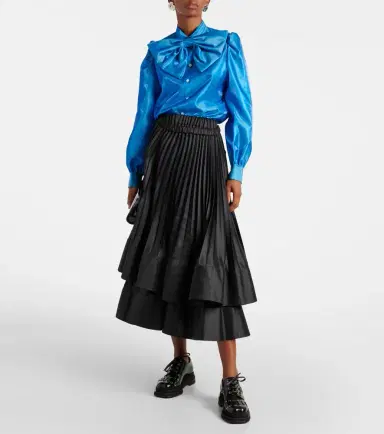 Noir Kei Ninomiya Bow-detail satin blouse | Thumbnail 6