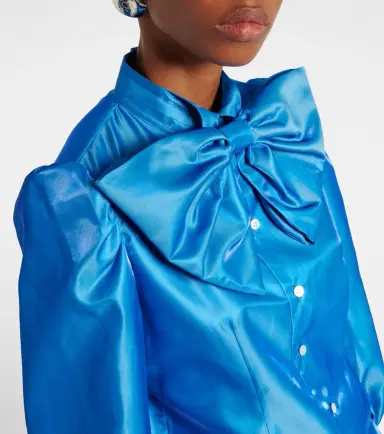 Noir Kei Ninomiya Bow-detail satin blouse | Thumbnail 7