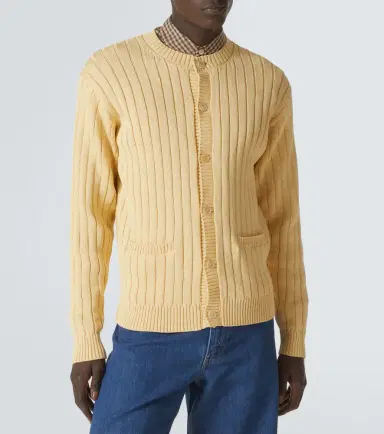 Auralee Ribbed-knit cotton cardigan | Thumbnail 4