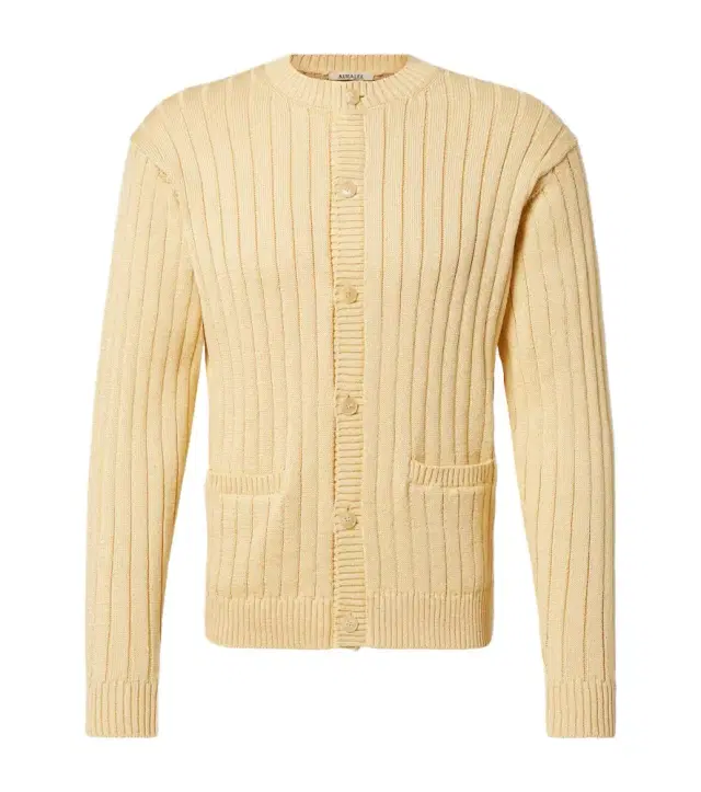 Ribbed-knit cotton cardigan