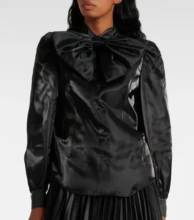 Noir Kei Ninomiya Tie-neck satin shirt | Thumbnail 5
