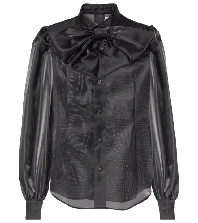 Noir Kei Ninomiya Tie-neck satin shirt