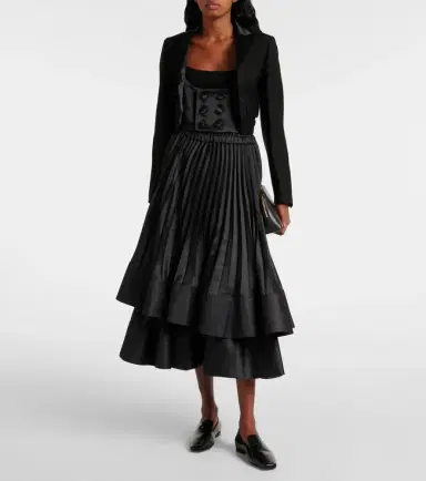 Noir Kei Ninomiya Cropped wool, mohair, and silk jacket | Thumbnail 4
