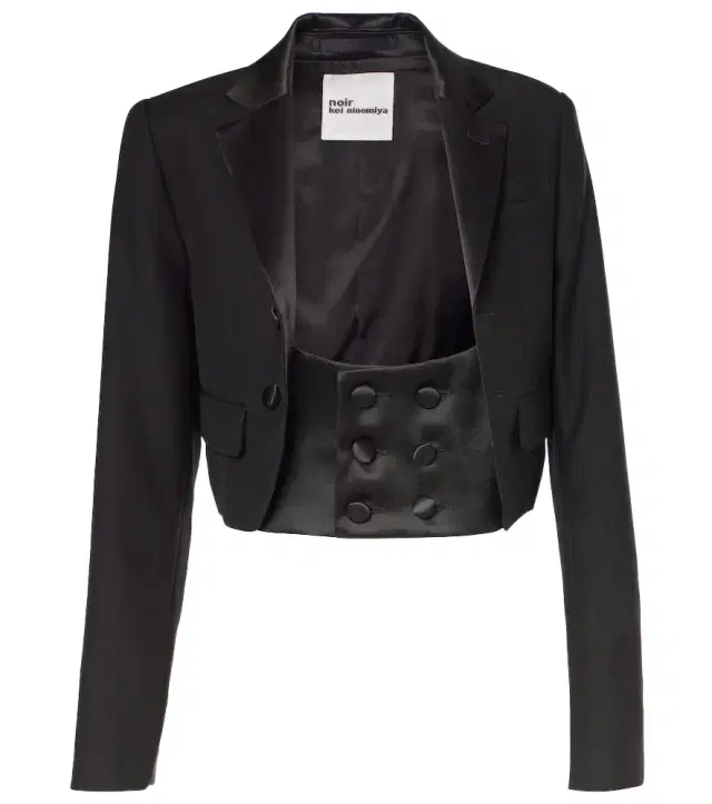 Noir Kei Ninomiya Cropped wool, mohair, and silk jacket
