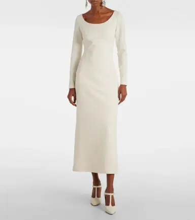 Safiyaa Bridal Gullu caped crêpe midi dress | Thumbnail 3