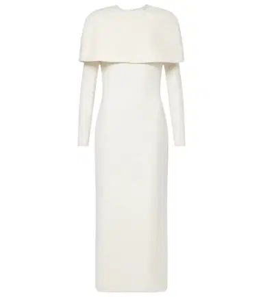 Safiyaa Bridal Gullu caped crêpe midi dress | Thumbnail 1