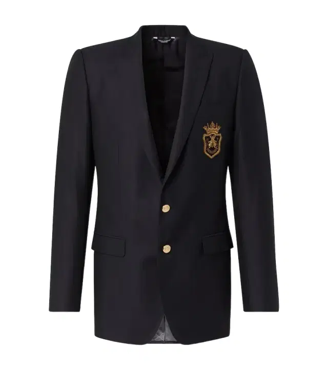 Dolce & Gabbana Patch-appliqué wool and silk blazer