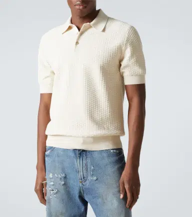 Dolce & Gabbana DG knitted cotton polo shirt | Thumbnail 4