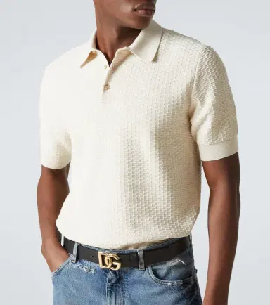 Dolce & Gabbana DG knitted cotton polo shirt | Thumbnail 5