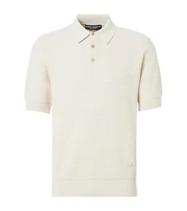 Dolce & Gabbana DG knitted cotton polo shirt | Thumbnail 1