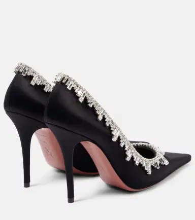 Amina Muaddi Begumissima 105 embellished satin pumps | Thumbnail 2