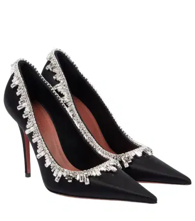 Amina Muaddi Begumissima 105 embellished satin pumps | Thumbnail 1