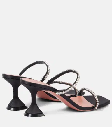 Amina Muaddi Gilda 70 embellished satin mules | Thumbnail 2