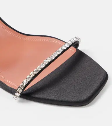Amina Muaddi Gilda 70 embellished satin mules | Thumbnail 3