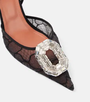 Amina Muaddi Camelia 90 lace slingback pumps | Thumbnail 2