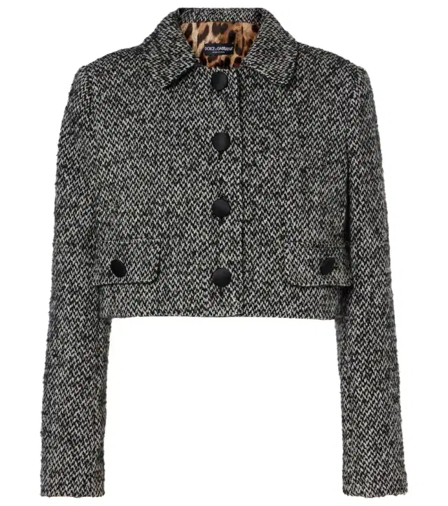 Dolce & Gabbana Cropped wool-blend tweed jacket