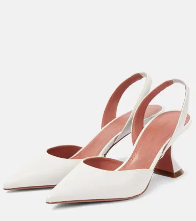 Amina Muaddi Holli 70 leather slingback pumps | Thumbnail 4