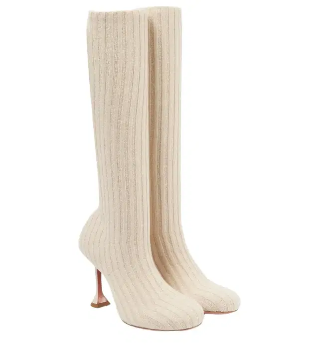 Amina Muaddi Veneda 95 knee-high sock boots