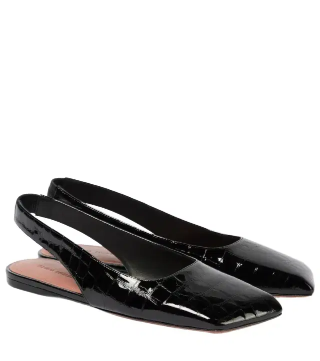 Amina Muaddi Ane patent leather slingback flats