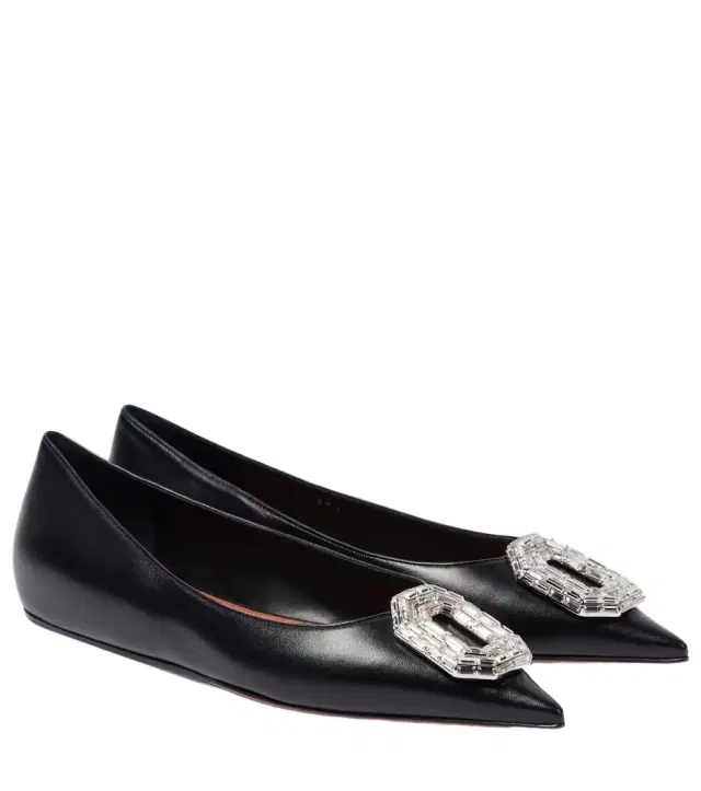 Amina Muaddi Camelia embellished leather ballet flats