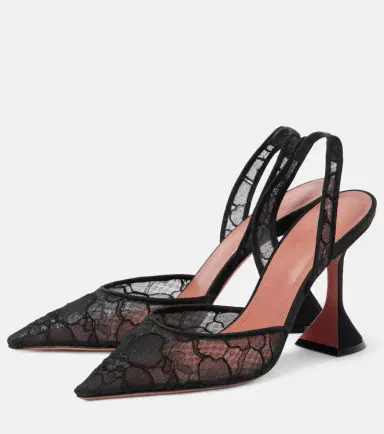 Amina Muaddi Holli 95 lace slingback pumps | Thumbnail 2