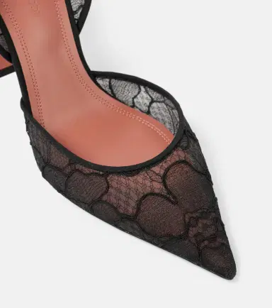 Amina Muaddi Holli 95 lace slingback pumps | Thumbnail 3