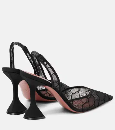 Amina Muaddi Holli 95 lace slingback pumps | Thumbnail 4