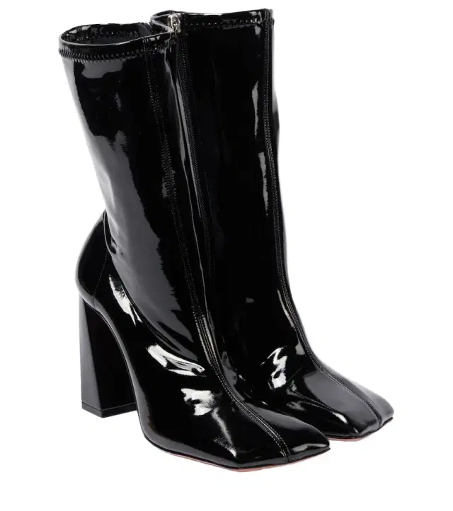 Amina Muaddi Marine 95 latex ankle boots