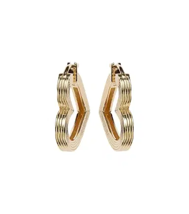 Sydney Evan Flutted Heart 14kt white gold earrings | Thumbnail 1