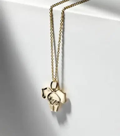 Sydney Evan Elephant Tail 14kt gold necklace with diamonds | Thumbnail 4