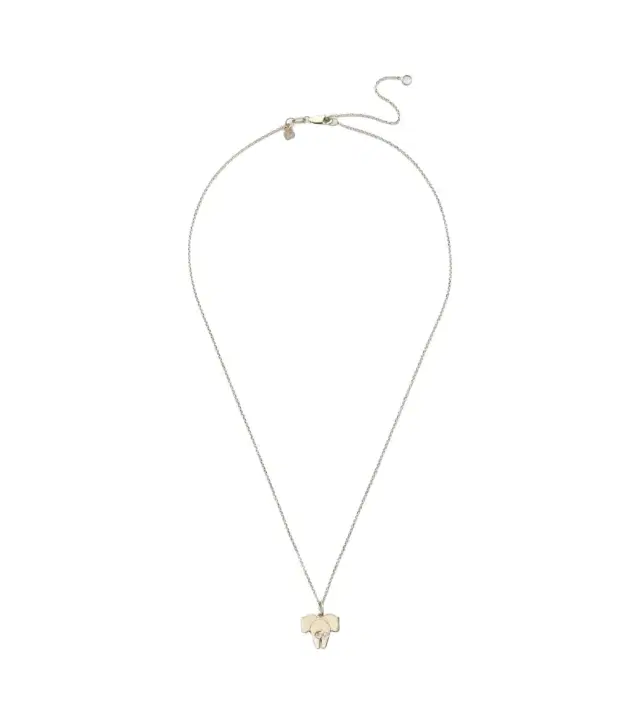 Elephant Tail 14kt gold necklace with diamonds