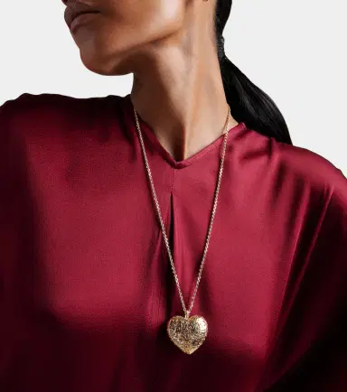 Sydney Evan Puffy Icon Wallpaper Heart 14kt gold necklace with diamonds | Thumbnail 5