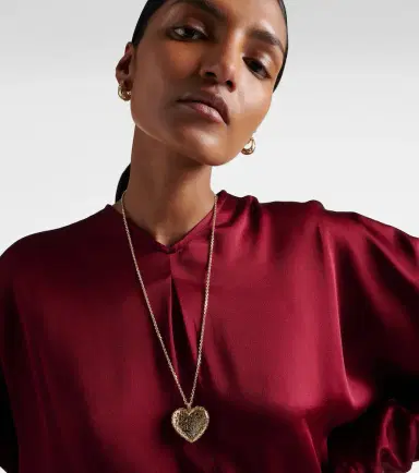 Sydney Evan Puffy Icon Wallpaper Heart 14kt gold necklace with diamonds | Thumbnail 6