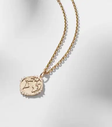 Sydney Evan World Traveler 14kt gold pendant necklace with diamonds | Thumbnail 5 Sydney Evan World Traveler 14kt gold pendant necklace with diamonds | Thumbnail 5