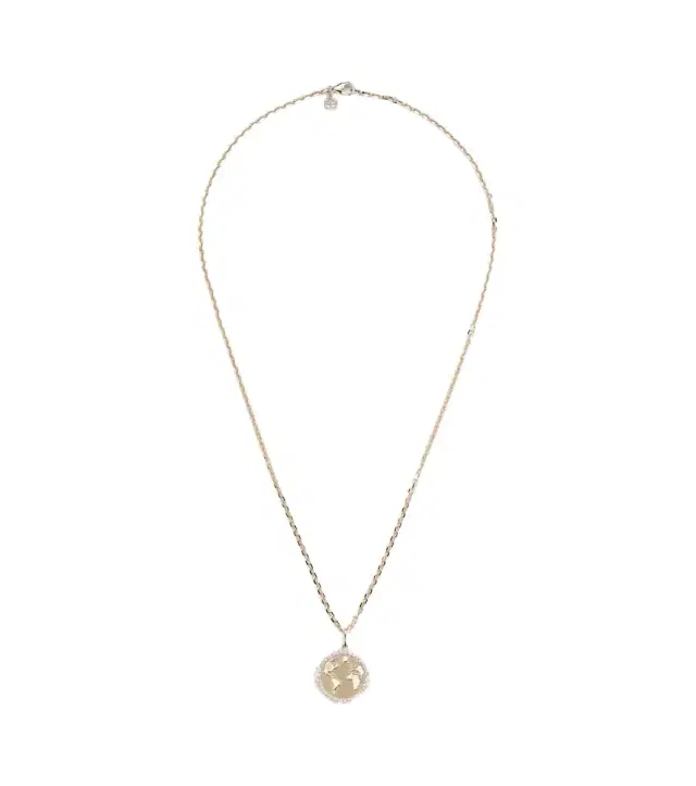 World Traveler 14kt gold pendant necklace with diamonds