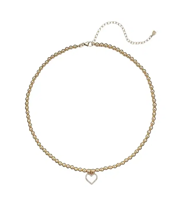 Sydney Evan Open Heart 14kt gold choker with diamonds