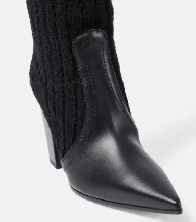Gianvito Rossi Leather-trimmed knee-high boots | Thumbnail 4