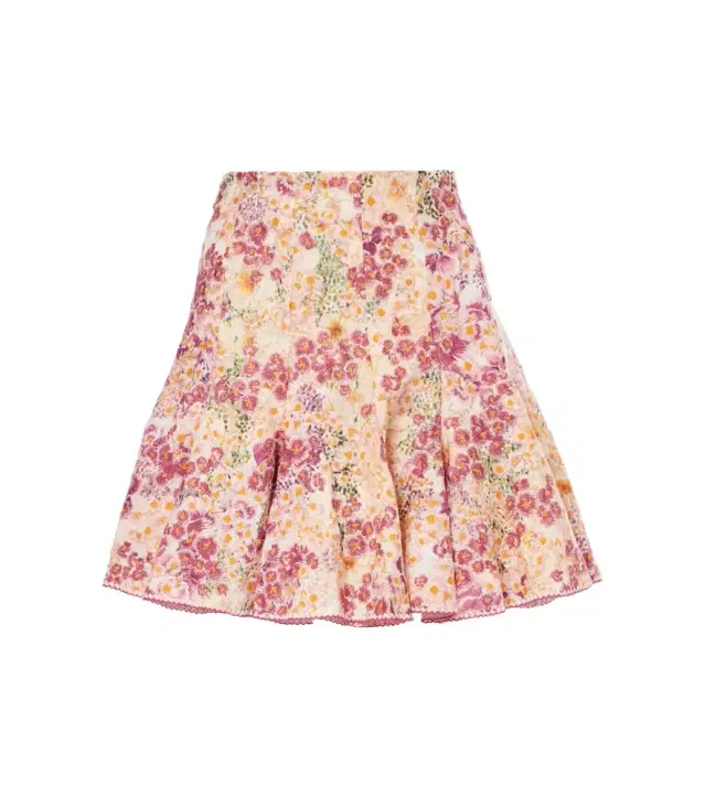 Agua by Agua Bendita Cerezo Florecer floral linen miniskirt