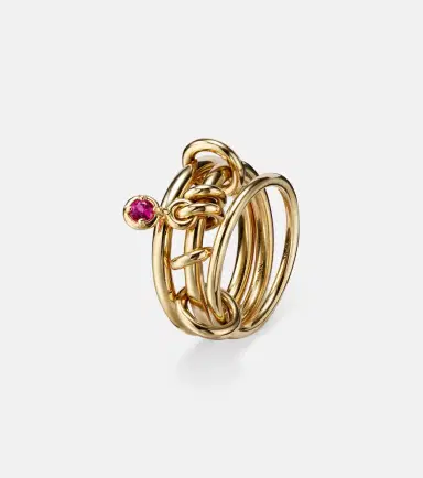 Spinelli Kilcollin Piera 18kt gold linked rings with sapphire | Thumbnail 4