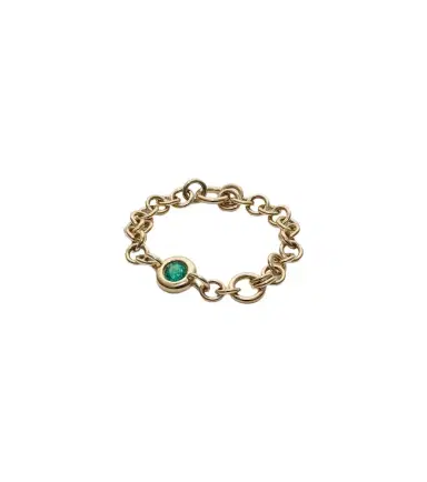 Spinelli Kilcollin Gravity Estrella 18kt gold chain ring with emerald | Thumbnail 1