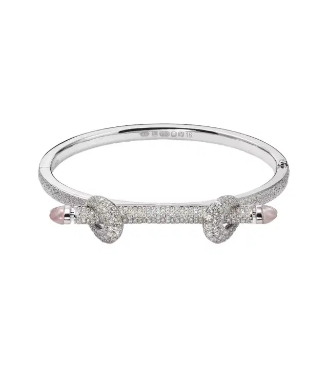 Ananya Chakra Icon 18kt white gold bracelet with diamonds and quartz