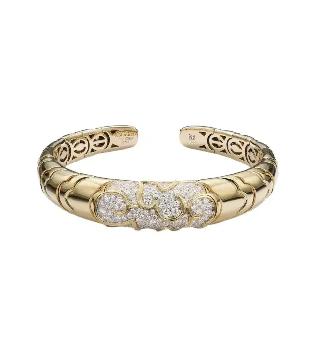 Marina B Onda 18kt gold bangle with diamonds
