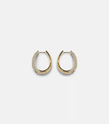 Anita Ko 18kt gold hoop earrings with diamonds | Thumbnail 2