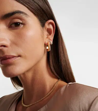 Anita Ko 18kt gold hoop earrings with diamonds | Thumbnail 3