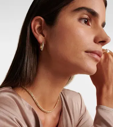 Anita Ko 18kt gold hoop earrings with diamonds | Thumbnail 4