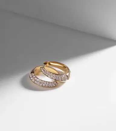 Anita Ko 18kt gold hoop earrings with diamonds | Thumbnail 5