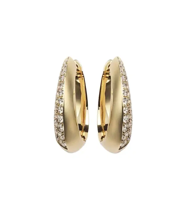 Anita Ko 18kt gold hoop earrings with diamonds